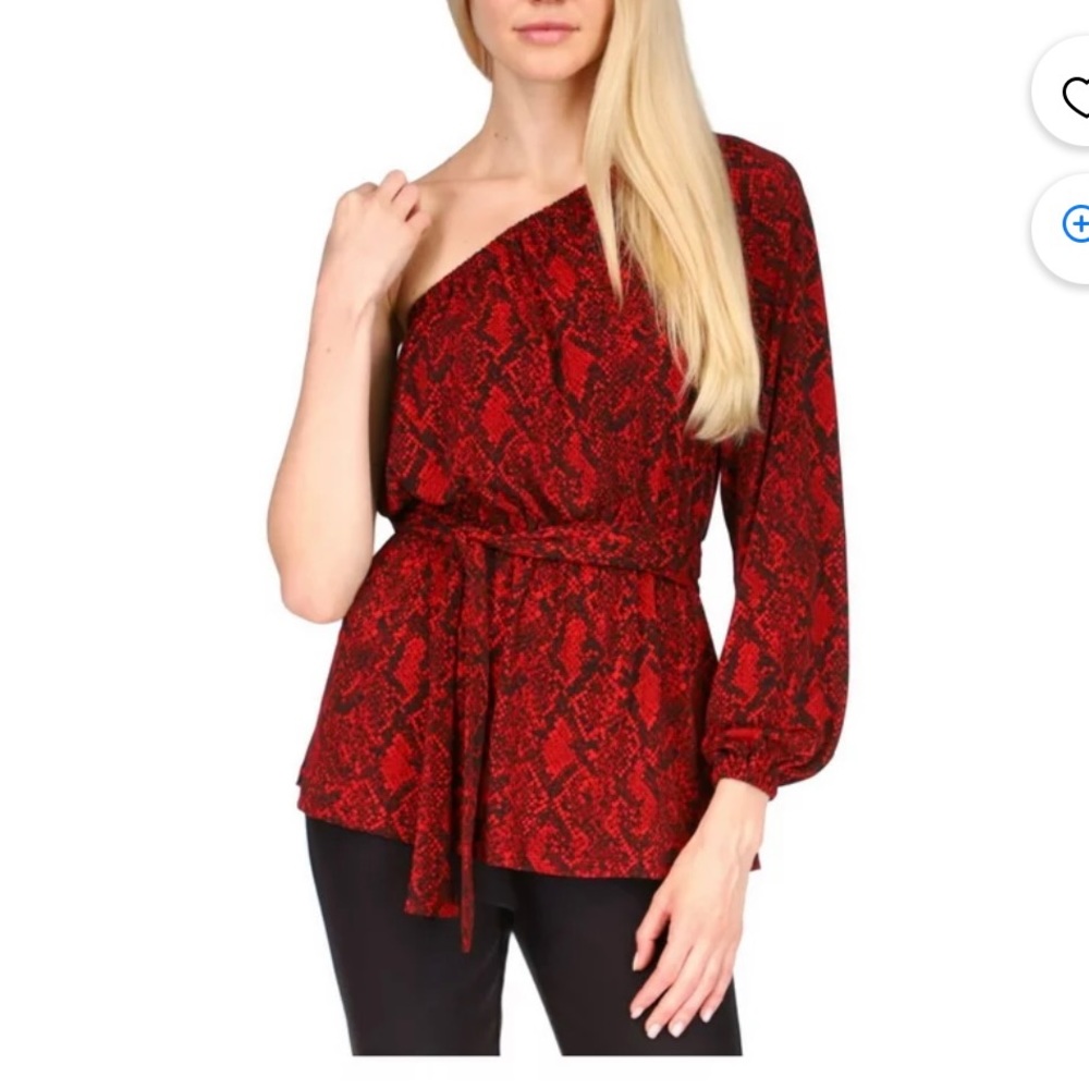 Michael Kors Red Animal Print Blouse